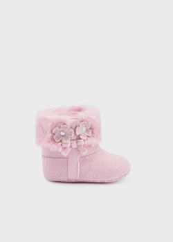 Mayoral Newborn 9567-039 Buty z futerkiem dla noworodka  Rosa baby