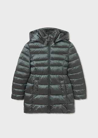Mayoral Junior 7481-068 Kurtka długa pikowana dla dziewczynki ECOFRIENDS Zielona