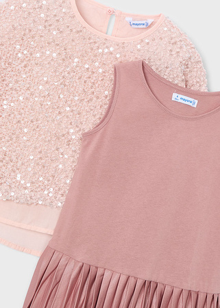 Mayoral Mini 4925-050 Sukienka łączona z cekinami Maquillaje