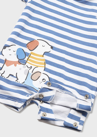 Mayoral Newborn 1751-038 Zestaw 2 pajacyków krótkich dla chłopca Niebieski i żółty