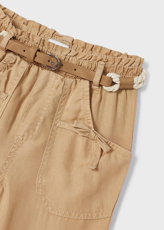 Mayoral Mini 3503-054 Spodnie z paskiem dla dziewczynki Brązowe