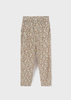 Mayoral junior 6573-042 Długie spodnie dla dziewczynki z nadrukiem w kwiaty beż