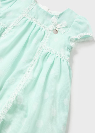 Mayoral Baby 1946-065 Sukienka w kropki z koronką dla dziewczynki Mięta