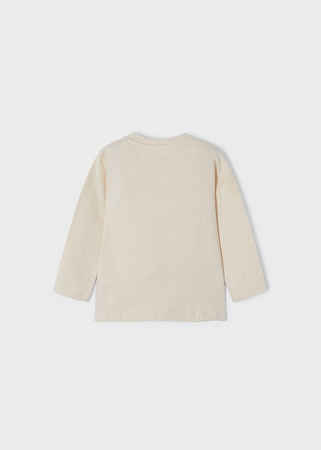 Mayoral baby 2004-079 Koszulka z długim rękawem z motywem interaktywnym dla chłopca ECOFRIENDS Beżowa