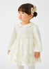 Abel&Lula 5501-002 Sukienka łączona z aksamitu z tiulem dla dziewczynki Ecru