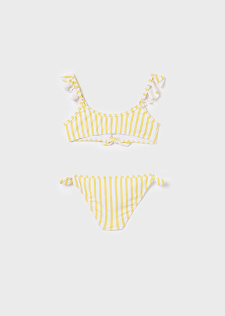 Mayoral Junior 6743-065 Strój kąpielowy/bikini dla dziewczynki w paski Żółty