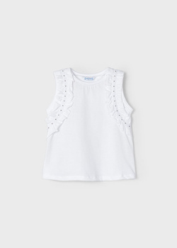 Mayoral Mini 3097-084 Koszulka bez rękawów z nitami ECOFRIENDS Blanco