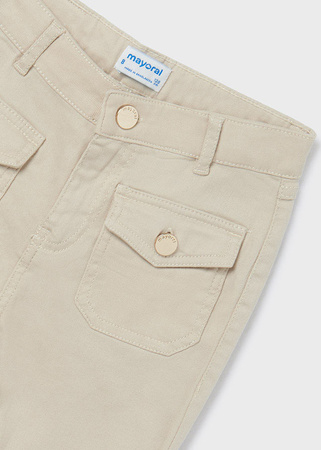 Mayoral Junior 6579-081 Spodnie cropped dla dziewczynki Beżowe