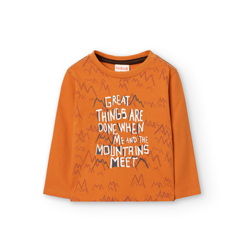 Boboli 339016 05162 Koszulka chłopięca z długim rękawem z nadrukiem