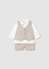 Mayoral Newborn 1212-059 Elegancki komplet z koszulą kamizelką, bermudy Duna