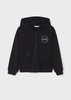 Mayoral Junior 6423-091 Bluza z kapturem zasuwana na zamek dla dziewczynki Czarna