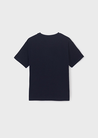 Mayoral junior 6013-026 Koszulka z krótkim rękawem z tłoczonym napisem dla chłopca ECOFRIENDS Granatowa