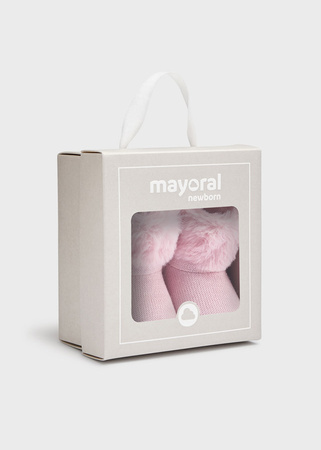 Mayoral Newborn 9567-039 Buty z futerkiem dla noworodka Rosa baby