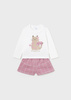 Mayoral Baby 2242-079 Komplet 2-częściowy z bermudami dla dziewczynki Rubor