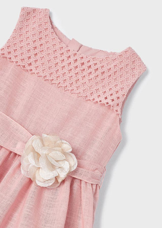 Mayoral Mini 3910-011 Sukienka z gipiurą dla dziewczynki Różowa