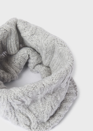 Mayoral 10344-074 Komplet czapka, komin i rękawiczki dla dziewczynki Szary