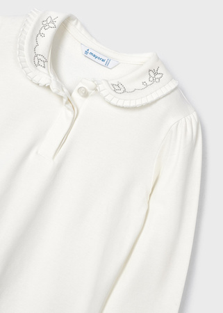 Mayoral mini 131-063 Koszulka z długim rękawem basic dla dziewczynki ECOFRIENDS z kołnierzykiem baby Crudo