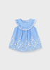 Mayoral Baby 1915-010 Sukienka z ażurowym haftem Anil