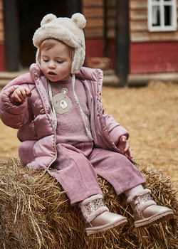 Mayoral Baby 2590-095 Spodnie szerokie ze sztruksu Orquidea