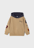 Mayoral Mini 4449-085 Bluza kontrastowa z kapturem dla chłopca Kolor beżowy