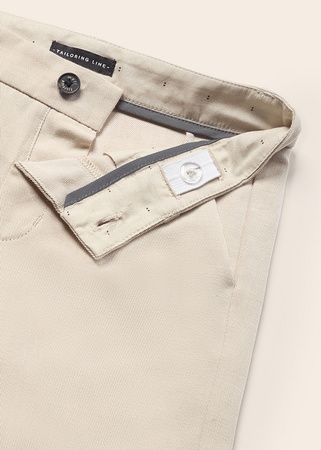 Mayoral Baby 1517-036 Spodnie chino z lnem dla chłopca Beżowe