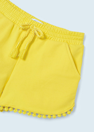Mayoral Mini 607-011 Krótkie spodenki z bawełny dla dziewczynki Żółte