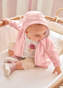Mayoral Newborn 1401-037 Kurtka przeciwwiatrowa dwustronna dla dziewczynki Różowa