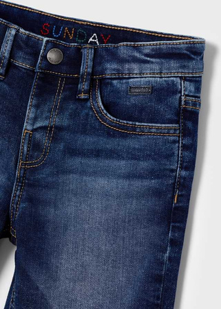 Mayoral Mini 3258-056 Bermudy jeans z kieszeniami dla chłopca Granatowe