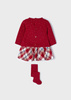 Mayoral Newborn 2817-022 Komplet 3-częściowy ze spódnicą i rajstopami Czerwony