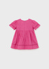 Mayoral Baby 1912-029 Sukienka z ażurowym haftem Magenta