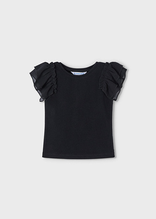 Mayoral Mini 3013-023 Koszulka z falbankami Negro