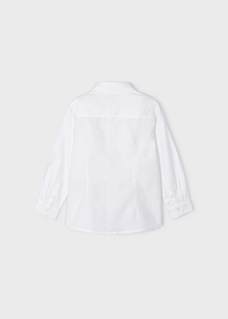 Mayoral Mini 4108-051 Koszula z długim rękawem, z klasycznym kołnierzykiem i muchą dla chłopca Blanco