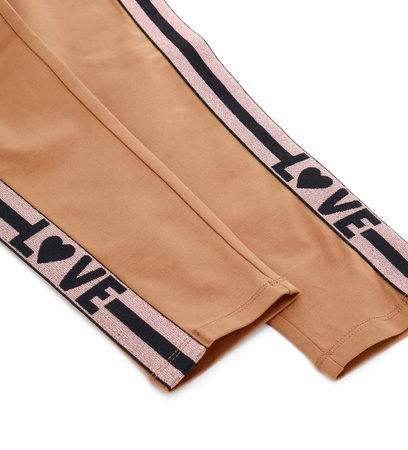 Original Marines DDA3665F Leginsy z lampasami dla dziewczynki Karmel