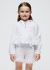 Mayoral Mini 3477-093 Bluza z falbaną z gipiury dla dziewczynki Blanco
