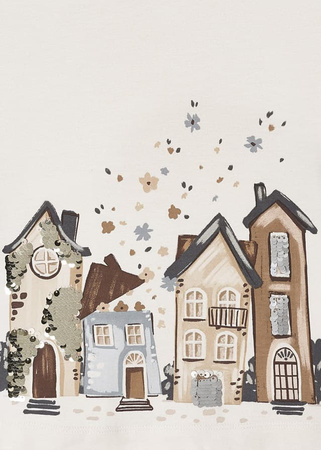 Mayoral Mini 4787-084 Komplet z leginsami dla dziewczynki Cekinowe domki Acero vig