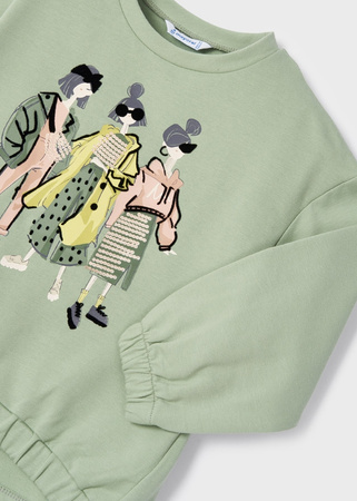 Mayoral Mini 4772-091 Komplet z leginsami w prążek dla dziewczynki ECOFRIENDS zielony