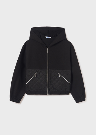 Mayoral Junior 7420-018 Bluza z dzianiny zasuwana na zamek dla dziewczynki Negro