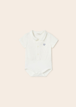 Mayoral Newborn 1765-089 Body z kołnierzykiem z krótkim rękawem  Bianco