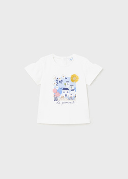 Mayoral Baby 1011-017 Koszulka z krótkim rękawem z aplikacją 3D Blanco