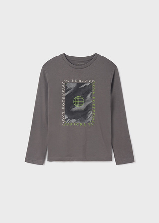 Mayoral Junior 7014-084 Zestaw 2 koszulek chłopięcych z długim rękawem ECOFRIENDS Szara i zielona
