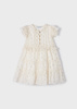 Mayoral Mini 3927-010 Sukienka z falbankami dla dziewczynki Ecru