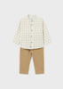 Mayoral Baby 2545-076 Komplet 2-częściowy z koszulą ze stójką dla chłopca Toffee