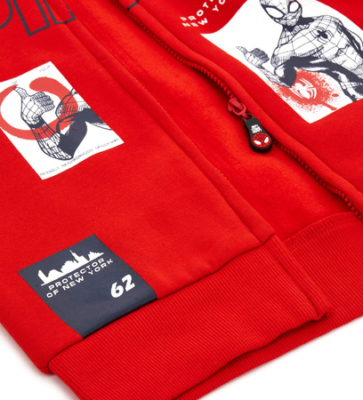 Original Marines DDAV2757B Bluza z kapturem dla chłopca Marvel Spiderman Czerwona