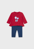 Mayoral Newborn 1745-070 Komplet z bawełny 4-częściowy dla dziewczynki ECOFRIENDS Czerwony