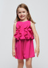 Mayoral Mini 3856-054 Kombinezon letni z falbanami dla dziewczynki Fucsia