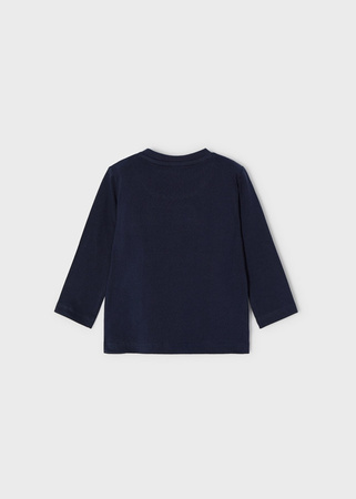 Mayoral baby 2004-080 Koszulka z długim rękawem z motywem interaktywnym dla chłopca ECOFRIENDS Granatowa
