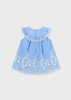 Mayoral Baby 1915-010 Sukienka z ażurowym haftem Anil