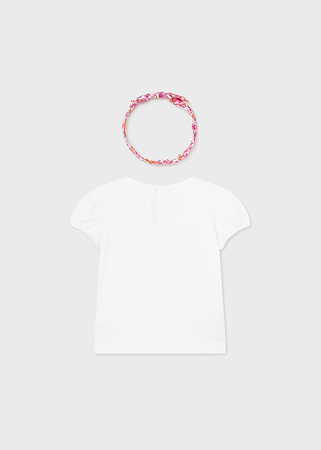 Mayoral Baby 1007-049 Koszulka z krótkim rękawem opaską Blanco - magenta