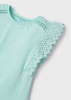 Mayoral Mini 3061-070 Koszulka bez rękawów z koronką ECOFRIENDS Miętowa