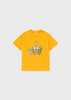 Mayoral baby 1029-044 Koszulka z krótkim rękawem  ECOFRIENDS z aplikacją dla chłopca  Pomarańczowa